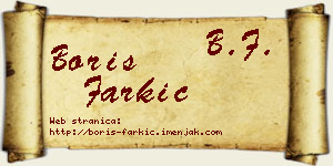 Boris Farkić vizit kartica
